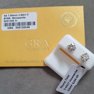 Moissanite Gold Stud Earrings